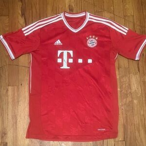 Adidas Red and White Men's Jersey